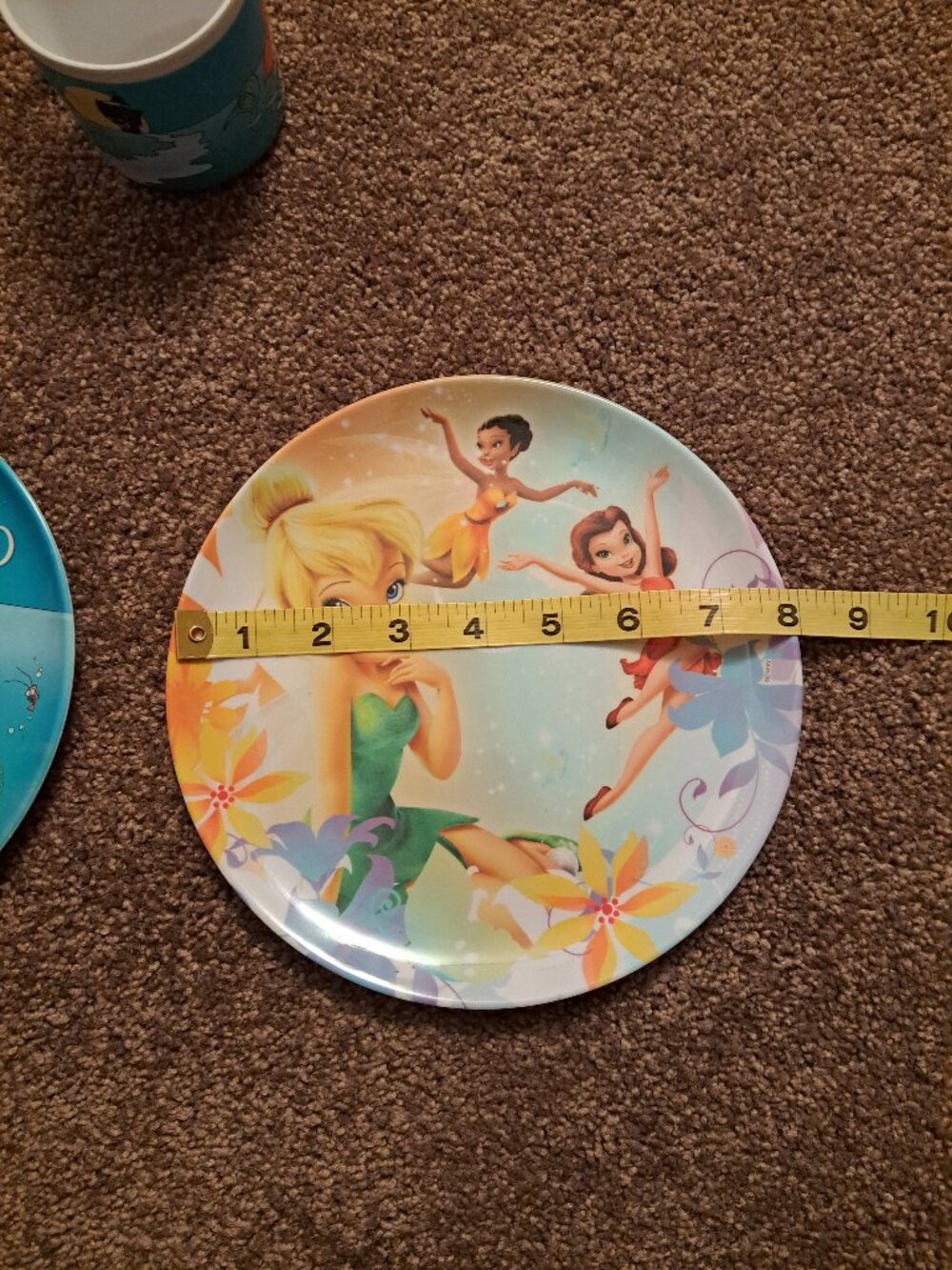 Vntg 90's Disney The Little Mermaid Ariel Melamine Cup&Plate&Tinker Bell Fairies - Picture 5 of 7